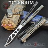 Hammer CHAB Balisong Clone The One TITANIUM Butterfly Knife - Black Silver Channel Trainer Practice Dull Safe Training