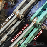 Hammer CHAB Balisong Clone The ONE TITANIUM Butterfly Knife - Crowned Spine Chamfered Blade