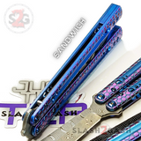 The ONE Python Clone Balisong TITANIUM Butterfly Knife Sharp - Sandwich Construction