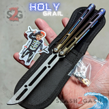 Tsunami Balisong Clone The ONE TITANIUM Butterfly Knife - Toxic Fire Channel Trainer Practice Holy Grail