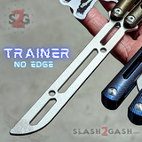 Tsunami Balisong Clone The ONE TITANIUM Butterfly Knife - Toxic Fire Channel Trainer No Edge Practice Dull Safe Training