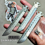 Tsunami Balisong Clone Spare Blade Replacement The ONE TITANIUM Butterfly Knife - Channel Damascus Sharp Live