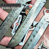 Tsunami Balisong Clone Spare Blade Replacement The ONE TITANIUM Butterfly Knife - Raindrop Damascus Real Layered