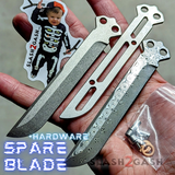 The ONE Tsunami Balisong Clone Spare Blade Replacement TITANIUM Butterfly Knife - Channel Damascus D2 Trainer Sharp Dull