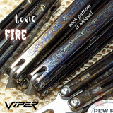 Toxic Fire The ONE Viper Balisong Clone TITANIUM Butterfly Knife - Burning Custom Ano