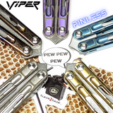 The ONE Viper Butterfly Knife Clone TITANIUM Balisong - Pinless Channel