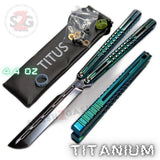 Mirage Balisong Green Titanium Butterfly Knife Channel w/ Bushings Titus S2G slash2gash