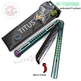 Mirage Balisong Green Titanium Butterfly Knife Channel w/ Bushings Titus S2G slash2gash