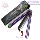Mirage Balisong Purple Titanium Butterfly Knife Channel w/ Bushings Titus Original S2G slash2gash