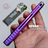 Mirage Balisong Purple Titanium Butterfly Knife Speed Channels w/ Bushings Titus Original S2G slash2gash