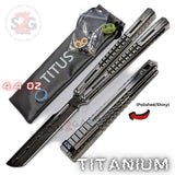 Mirage Balisong Titanium Butterfly Knife Titus Silver Chrome Mirror Finish Bushings S2G slash2gash