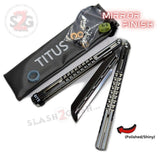 Mirage Balisong Titanium Butterfly Knife Titus Silver Chrome Mirror Finish Bushings S2G slash2gash