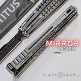 Mirage Balisong Titanium Butterfly Knife Titus Mirror Finish Silver Chrome S2G slash2gash