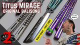 Mirage Balisong Original Titus Butterfly Knife Channel Titanium Bushings VG-10 S2G slash2gash