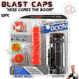 Blast Cap Target Kit w/ Pump 14 piece set - 10 pack of caps, 2 Inflator needles, 1 mesh net, 1 pump