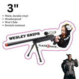 S2G Sticker Sniper Gun Baby Vinyl Decal for Gun Case 3" Wesley Snips Funny Sniper Rifle
