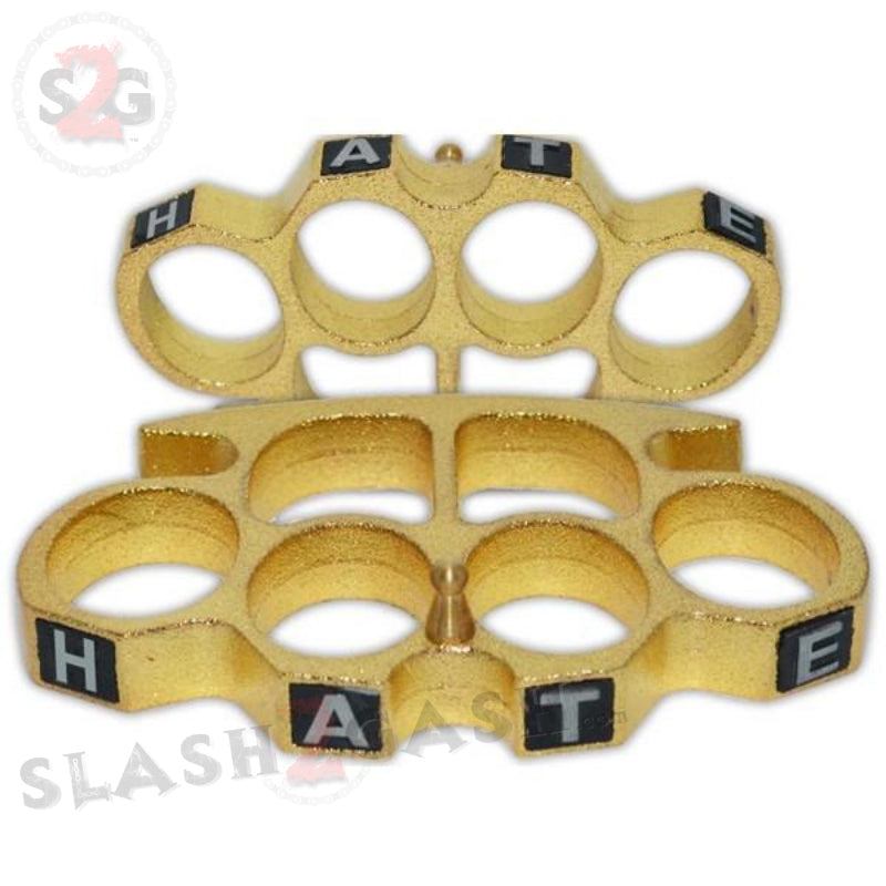 Hate Knuckles Belt Buckle Paperweight - Textured Gold – Slash2Gash