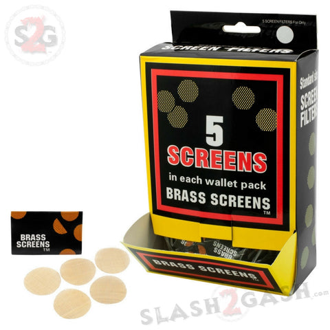 100x Brass Gold Tobacco Pipe Screens - 3/4"