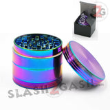 Rainbow Stainless Steel Magnetic Spice Herb Grinder 4 piece - 2" inch 50mm Ice Blue