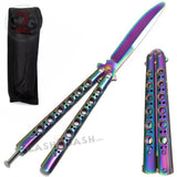 Butterfly Knife Rainbow TRAINER Dull Balisong w/ Spring Latch