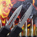 Delta Force Small 7" OTF Bullet HK Automatic Knife - REAL Layered Damascus Switchblade