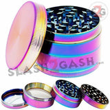 Rainbow Stainless Steel Magnetic Spice Herb Grinder 4 piece - 2.5" inch 63mm Ice Blue
