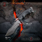 HX OUTDOORS Tactical Knife 440C Blade K10 w/ Sheath Plated Titanium