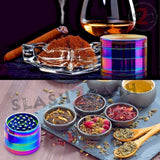 Rainbow Stainless Steel Magnetic Spice Herb Grinder 4 piece - 3 sizes Ice Blue