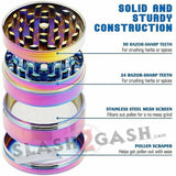 Rainbow Stainless Steel Magnetic Spice Herb Grinder 4 piece - 3 sizes Ice Blue