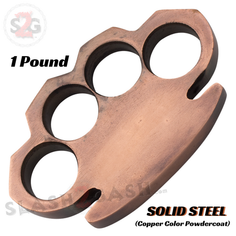 Steam Punk Knuckles Solid Steel Copper Color Closed Paper Weight - 1 POUND lb Heavy Duty THICK