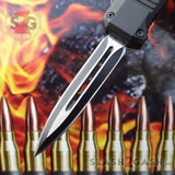 Delta Force Small 7" OTF Bullet HK Automatic Knife - 440c Switchblade Double Edge Plain Dagger