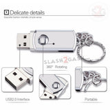 Mini Metal Rotary USB Flash Drive 2.0 Key Chain Memory Stick 16/32/64gb