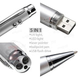 5-in-1 Multi Function Pen w/Laser 2 Lights USB Flash Drive 2.0 16gb pendrive U disk Memory Stick Gadget