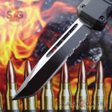 Delta Force Small 7" OTF Bullet HK Automatic Knife - 440c Switchblade Tanto Serrated