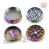 Rainbow Stainless Steel 2.5" Magnetic Spice Herb Grinder 4 piece - Diamond 63mm Ice Blue