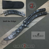 Skull CSGO Butterfly Knife TRAINER Dull Spring Latch PRACTICE Balisong