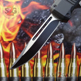 Delta Force Small 7" OTF Bullet HK Automatic Knife - 440c Switchblade Single Edge Plain