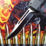 Delta Force Small 7" OTF Bullet HK Automatic Knife - 440c Switchblade Single Edge Serrated