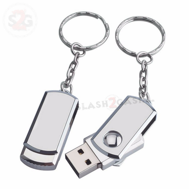 Mini Metal Rotary USB Flash Drive 2.0 Key Chain Memory Stick 16/32/64g