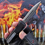 Delta Force Small 7" OTF Bullet HK Automatic Knife - REAL Layered Damascus Switchblade Double Edge Dagger