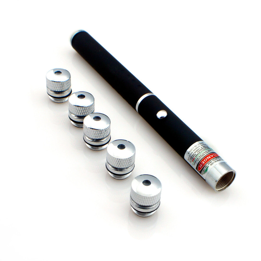 Green Laser Pointer Pen With 5 Different Laser Patterns + 5 Star Caps ...