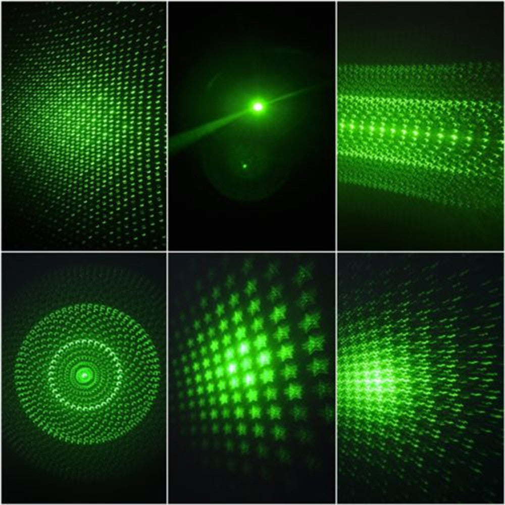 Green Laser Pointer Pen With 5 Different Laser Patterns + 5 Star Caps ...