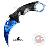 CSGO Doppler Sapphire Blue ELITE Karambit FULL TANG Tactical Claw Neck Knife