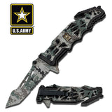U.S. Army Knife Licensed "Liberator" Black Tactical Spring Assisted Knife