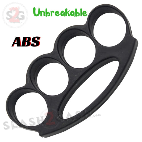 ABS Plastic Brass Knuckles Unbreakable Lexan Paperweight - Fat Boy Black Extra Wide