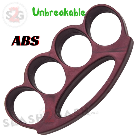 ABS Plastic Brass Knuckles Unbreakable Lexan Paperweight Extra Wide Belt Buckle Fat Boy - Brown