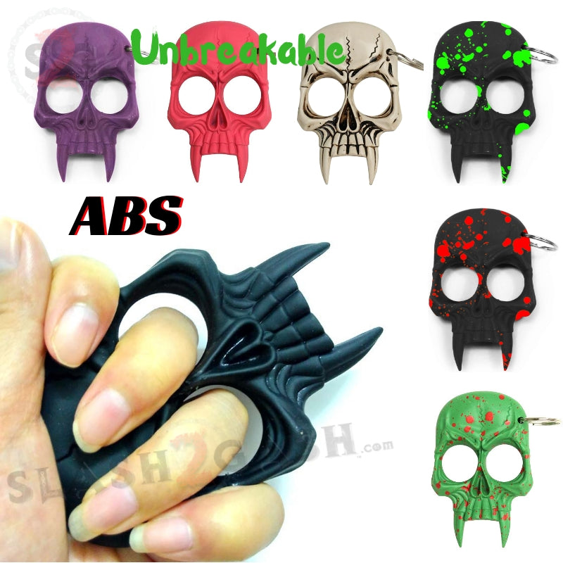 Demonic Skull Self Defense Keychain ABS Knuckles Colors