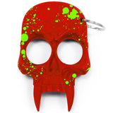 Demonic Skull Self Defense Keychain ABS Knuckles Unbreakable - Red with Green Blood Splash