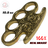 Floral Embossed Knuckle Duster Ammo Grade Real Brass Paperweight