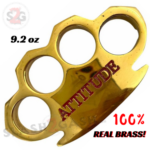 Real Brass Knuckle Duster Belt Buckle Paper Weight - Attitude Adjuster